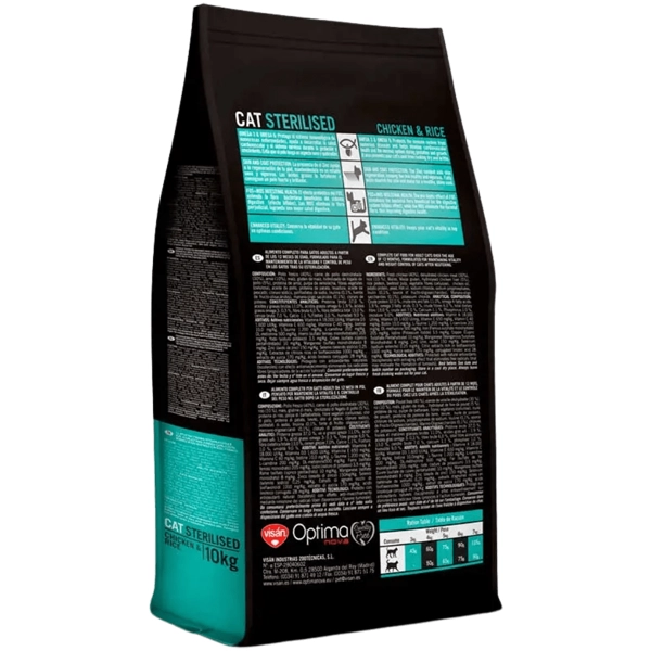 خوراک گربه عقیم اپتیمانوا با طعم مرغ و برنج 8 کیلوگرم