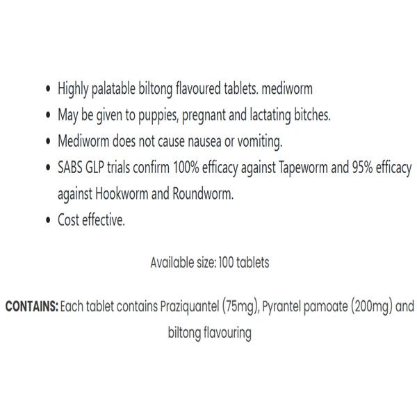 قرص 100 عددی ضدانگل سگ از برند مدپت