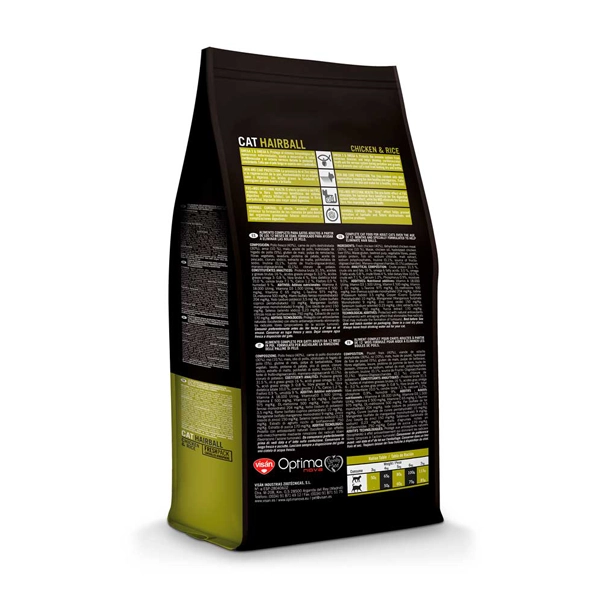 خوراک گربه هیربال اپتیمانوا با طعم مرغ و برنج 8 کیلوگرم