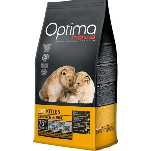 خوراک گربه کیتن اپتیمانوا با طعم مرغ و برنج 8 کیلوگرم