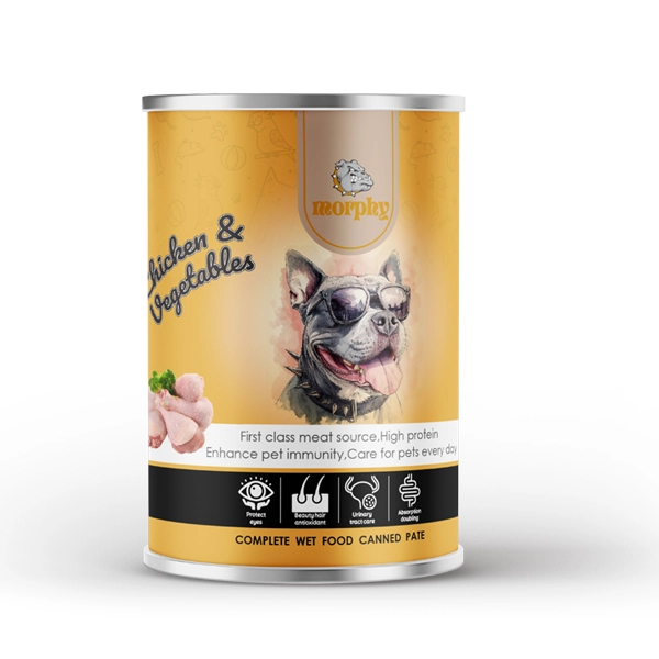 کنسرو سگ با طعم مرغ و سبزیجات برند مورفی 375گرمی (کارتن 24 عددی)