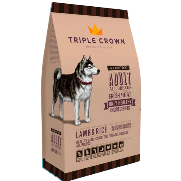 خوراک سگ بالغ همه نژادها Gourmet تریپل کراون با طعم بره و برنج 3 کیلوگرم