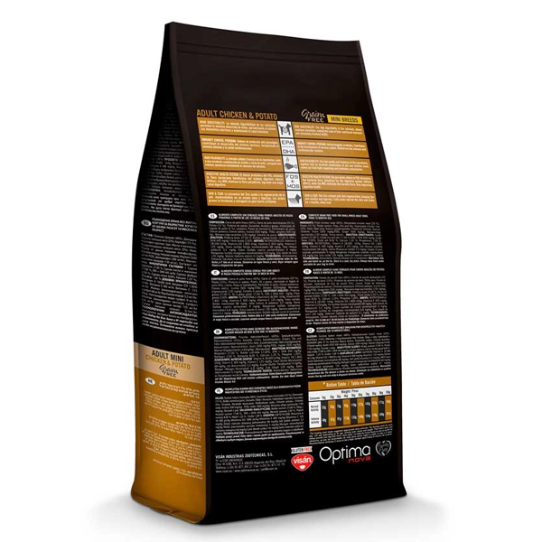 خوراک سگ بالغ نژاد کوچک اپتیمانوا با طعم مرغ و سیب زمینی 8 کیلوگرم